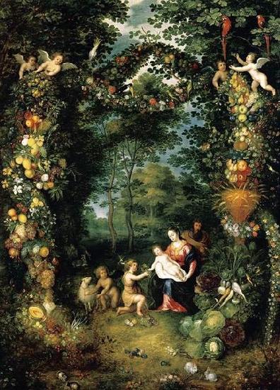 Jan Brueghel the Younger The Holy Family with St John oil painting image